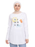 White Printed Long - Sleeve Design 35 - Khotwh